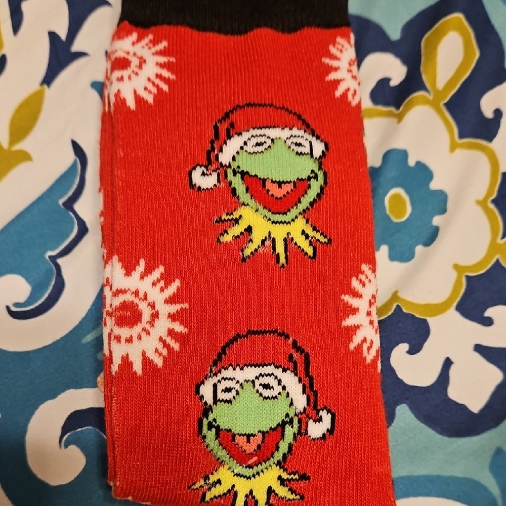 Red Kermit the Frog Christmas Socks
